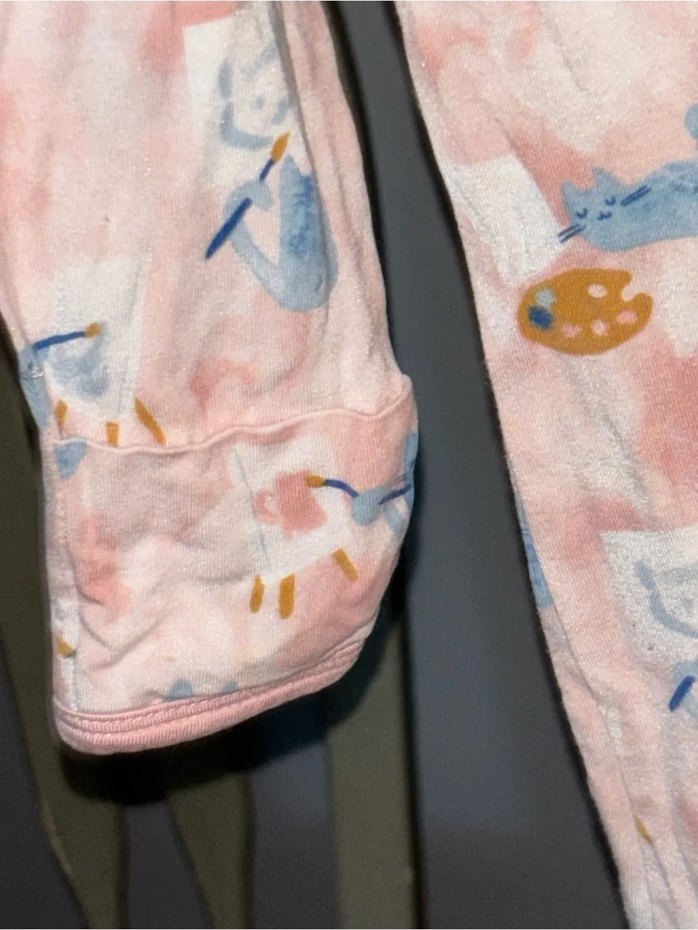 Magnetic Me 3-6 mos Pink Pajama with Rainbow Trim